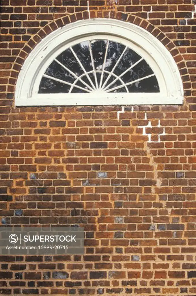 Detail of window in Buckingham Courthouse, designed by Thomas Jefferson, Charlottesville, Virginia