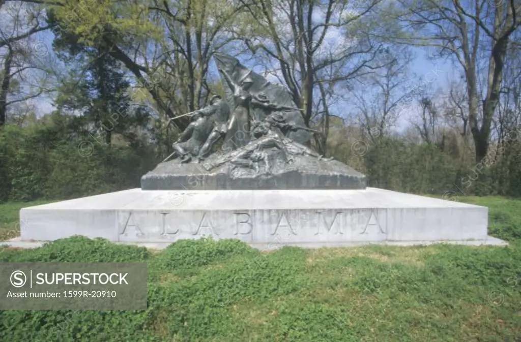 Alabama Statue at Vicksburg National Military Park, Mississippi honoring southern dead from Civil War