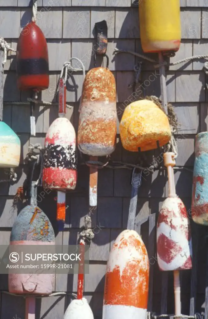 Details of Buoys on wall, New England