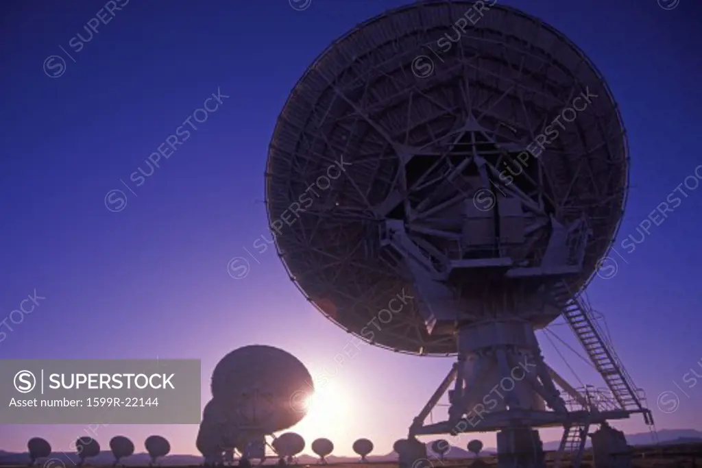 Radio telescope dishes at National Radio Astronomy Observatory in Socorro, NM