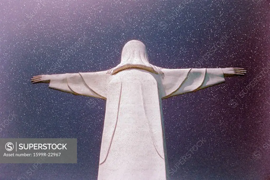 Digitally altered image of The Lady of Ozarks Cross near Eureka Arkansas