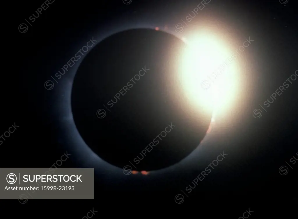 A total solar eclipse with the diamond ring effect