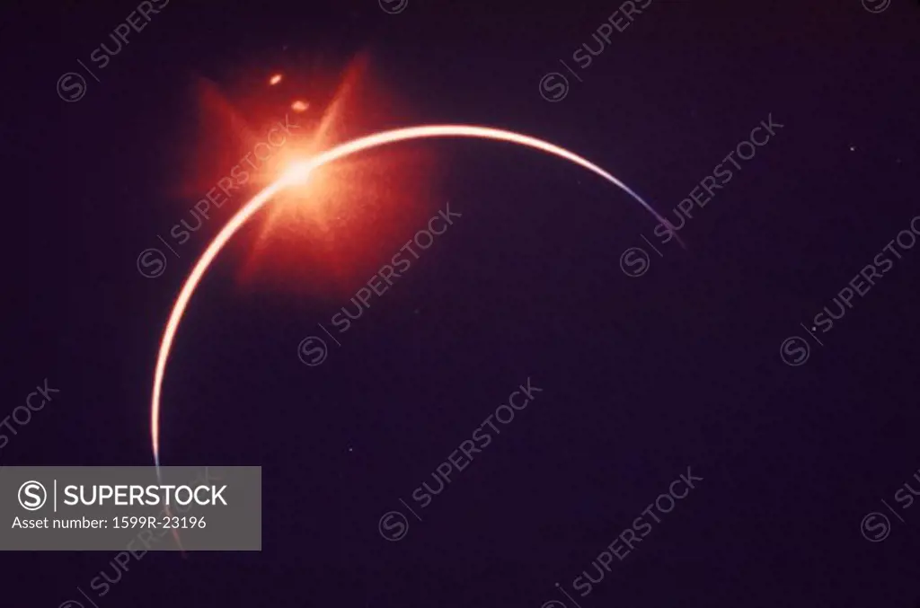 A total solar eclipse with the diamond ring effect