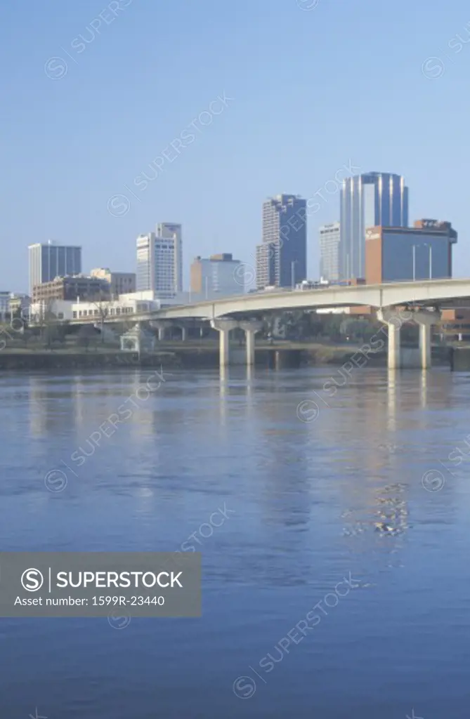 Arkansas River and skyline in Little Rock, Arkansas
