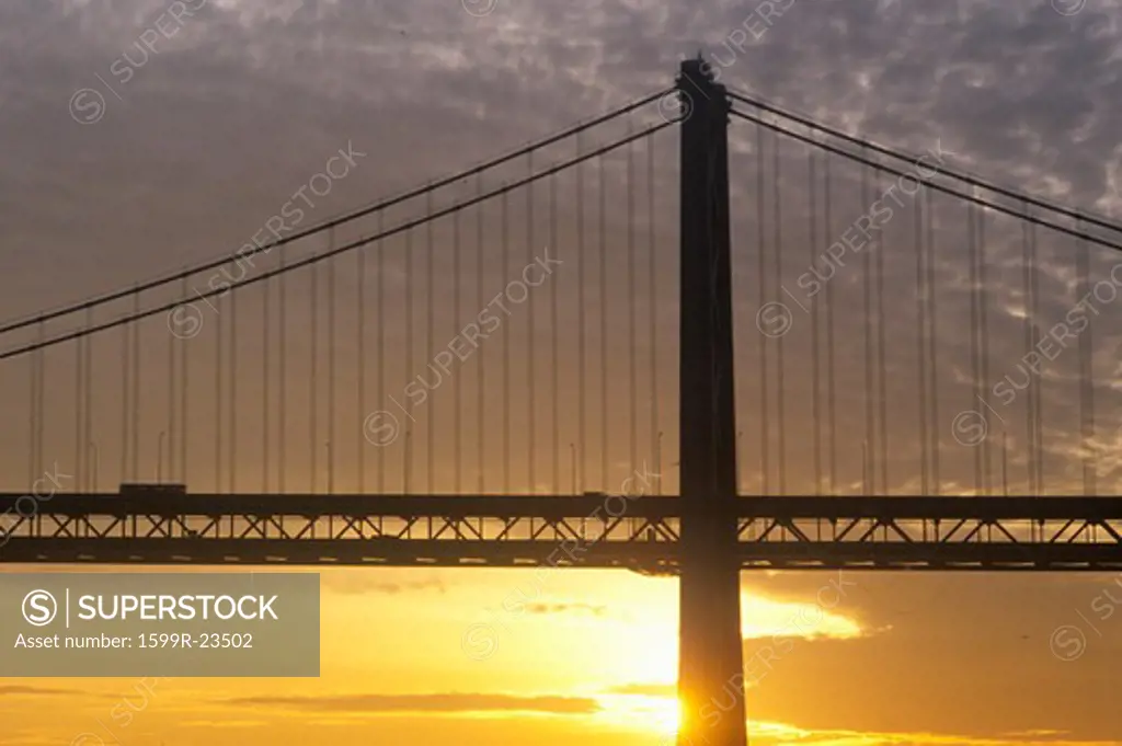 Sunrise on the Bay Bridge, San Francisco, California