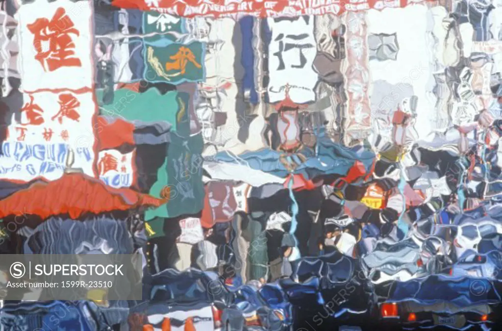 Photo Impressionism Effect - Sunday morning in Chinatown, San Francisco, California