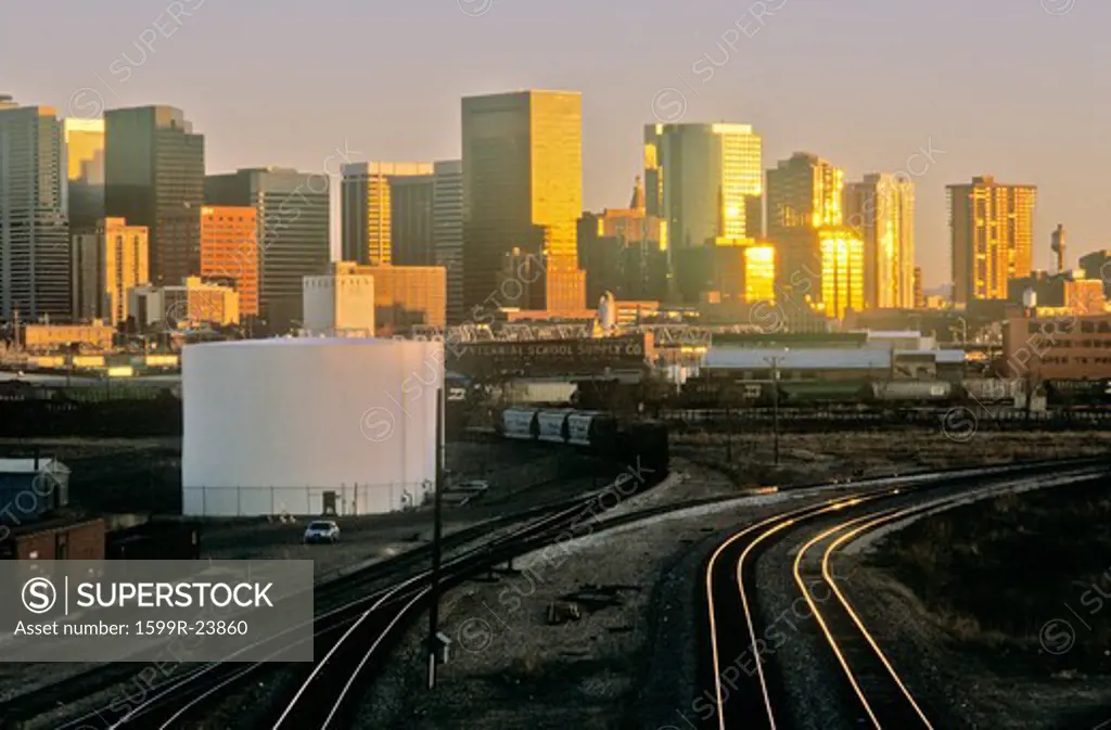 Mile High City at sunset, Denver, Colorado