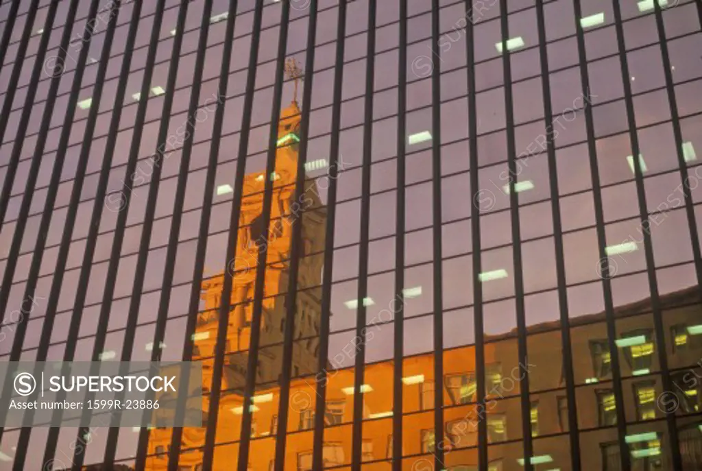 Reflection of Court House in a Hartford high-rise, Hartford, Connecticut
