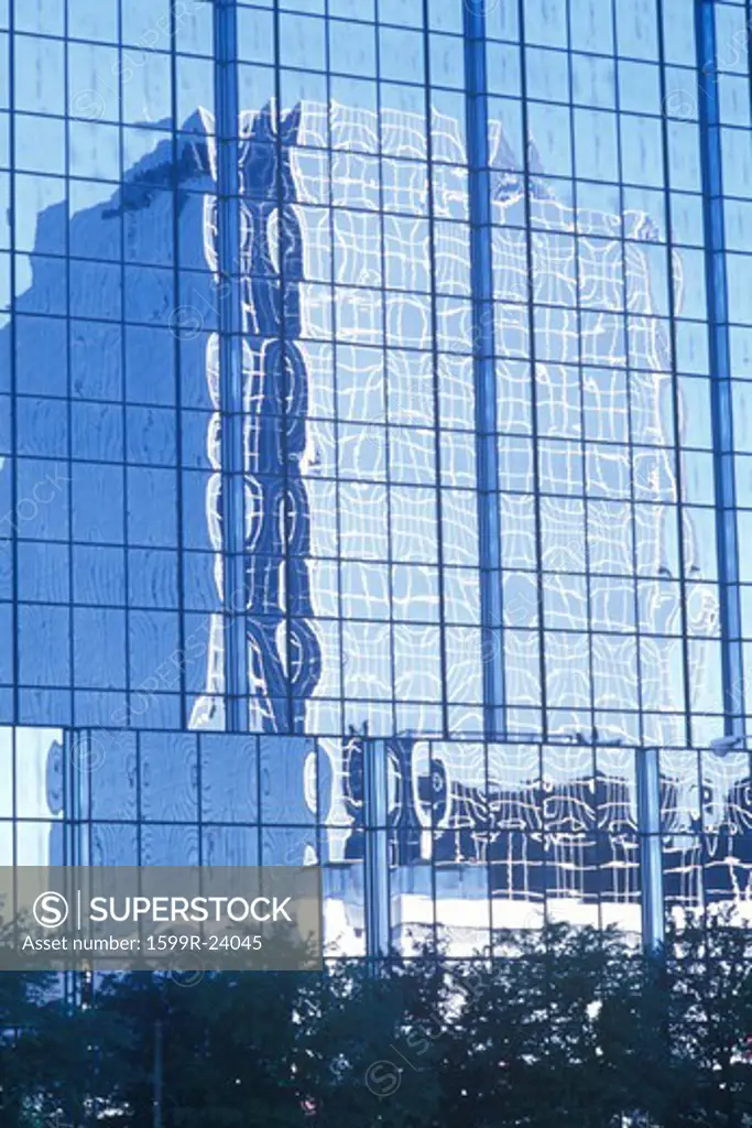 Reflections in an urban skyscraper, Tampa, Florida