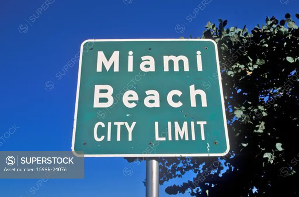 Miami Beach City Limit also known as south beach, Miami Beach, Florida