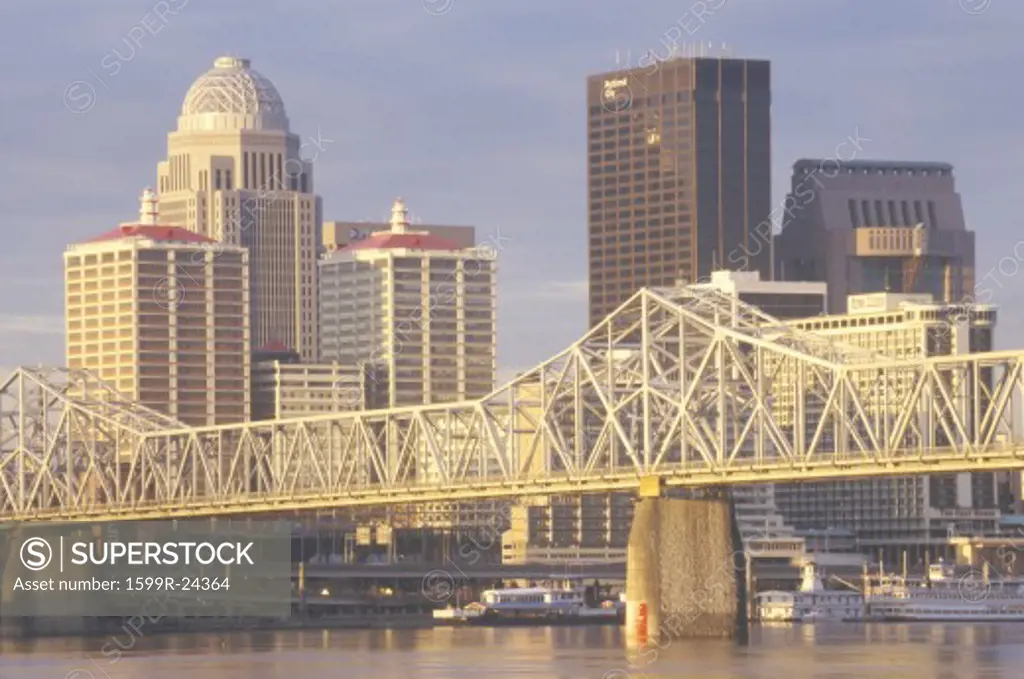 Ohio River and Louisville skyline, KY