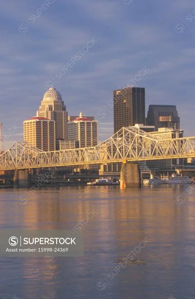 Ohio River and Louisville skyline, KY shot from Indiana