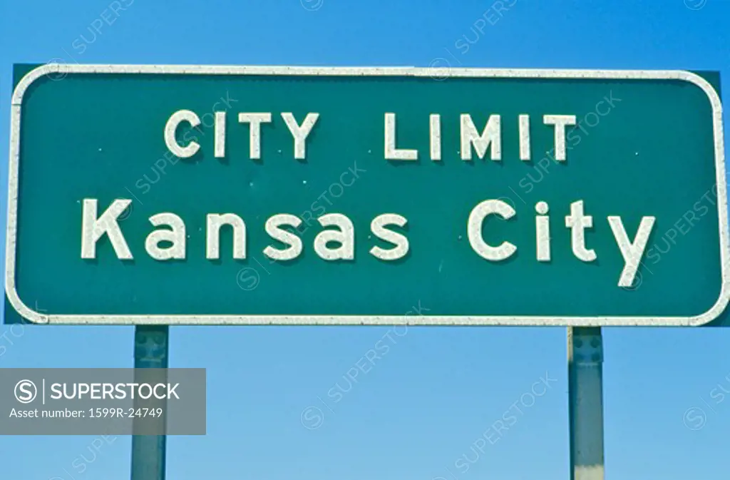 Kansas City city limit sign, MO