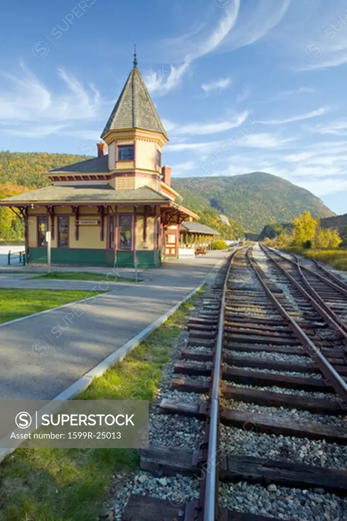 Crawford Depot along the scenic train ride to Mount Washington, New Hampshire