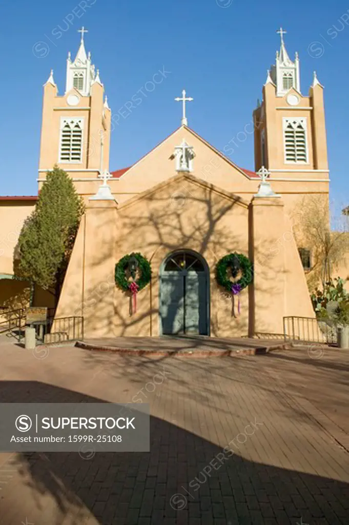 San Felipe de Neri Catholic Church is on the National and State registers of historic places, is located in the Old Town of Albuquerque, New Mexico and began services in 1794