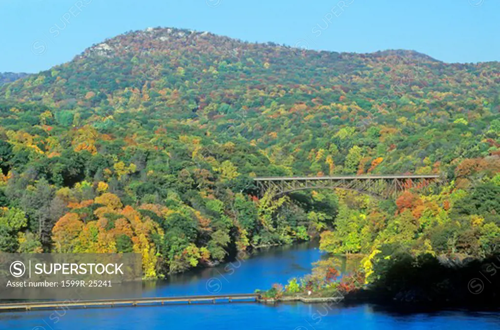 George W. Perkins Memorial Drive with Hudson River and Bear Mountain Bridge, NY