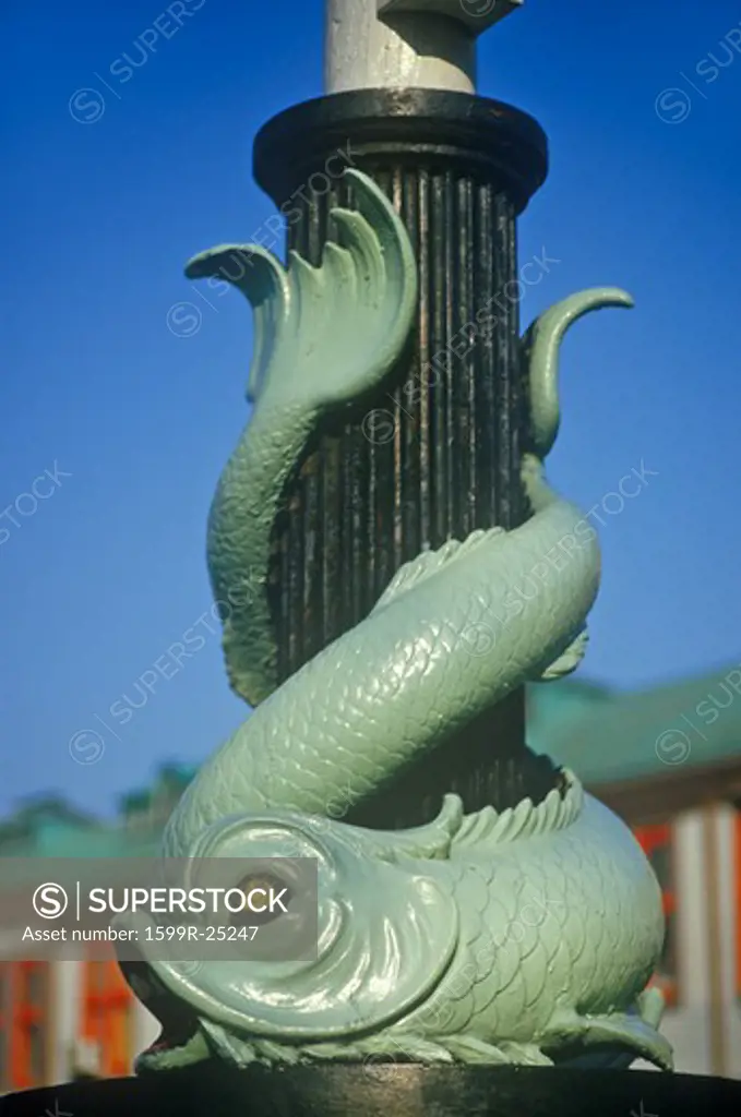 Details of sea serpent ornament in Marina, New York City, NY