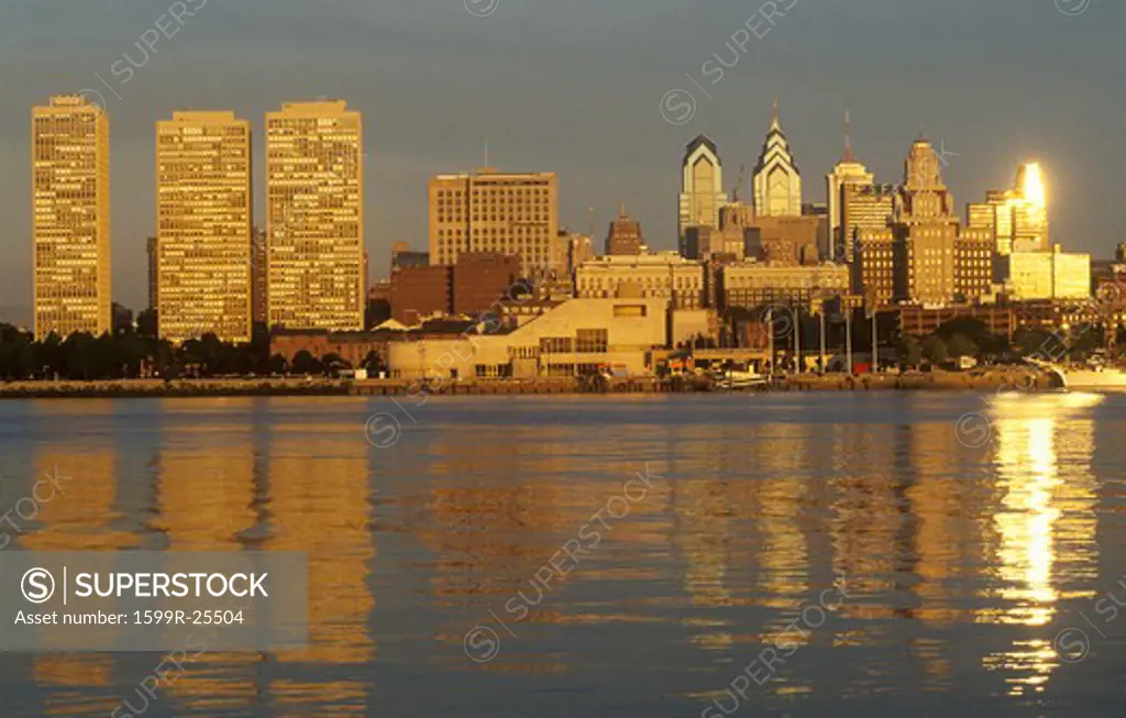 Sunrise over Philadelphia from the Delaware River, PA
