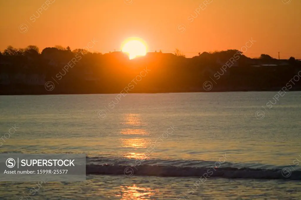 Sunrise on water in Newport, Rhode Island