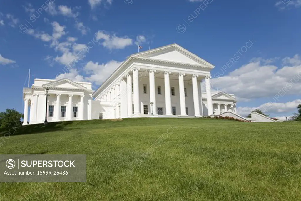 The 2007 restored Virginia State Capitol, designed by Thomas Jefferson who was inspired by Greek and Roman Architecture, Richmond, Virginia