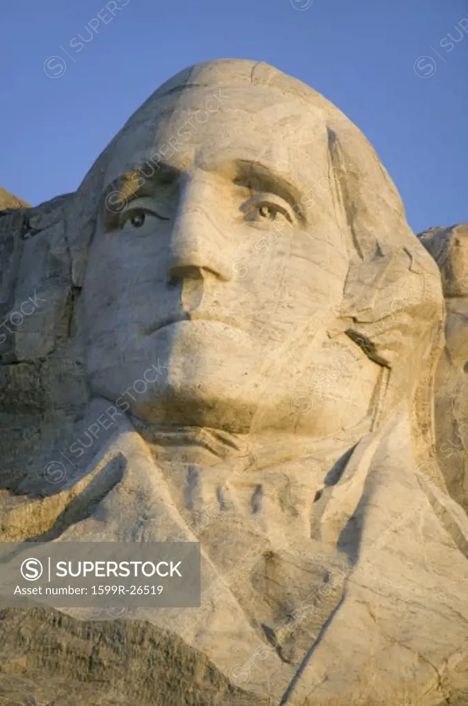 Close-up of President George Washington at Mount Rushmore National Memorial, South Dakota