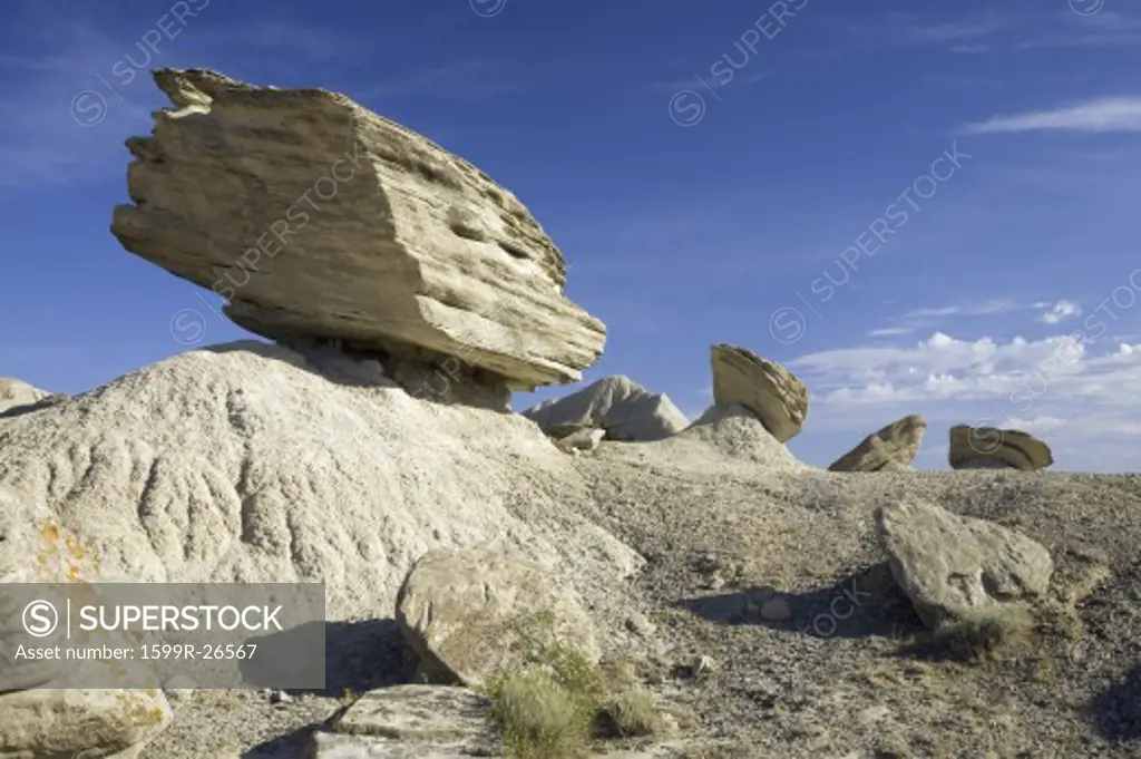 Rock formations in Toadstool Geologic Park, a region of badlands formed on the flank of the Pine Ridge Escarpment near Crawford, NE, the far Northwest of state