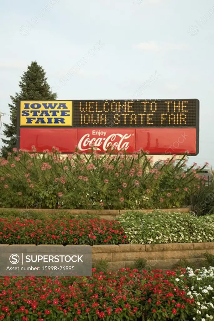 Welcoming sign at Iowa State Fair, Des Moines, Iowa, August, 2007