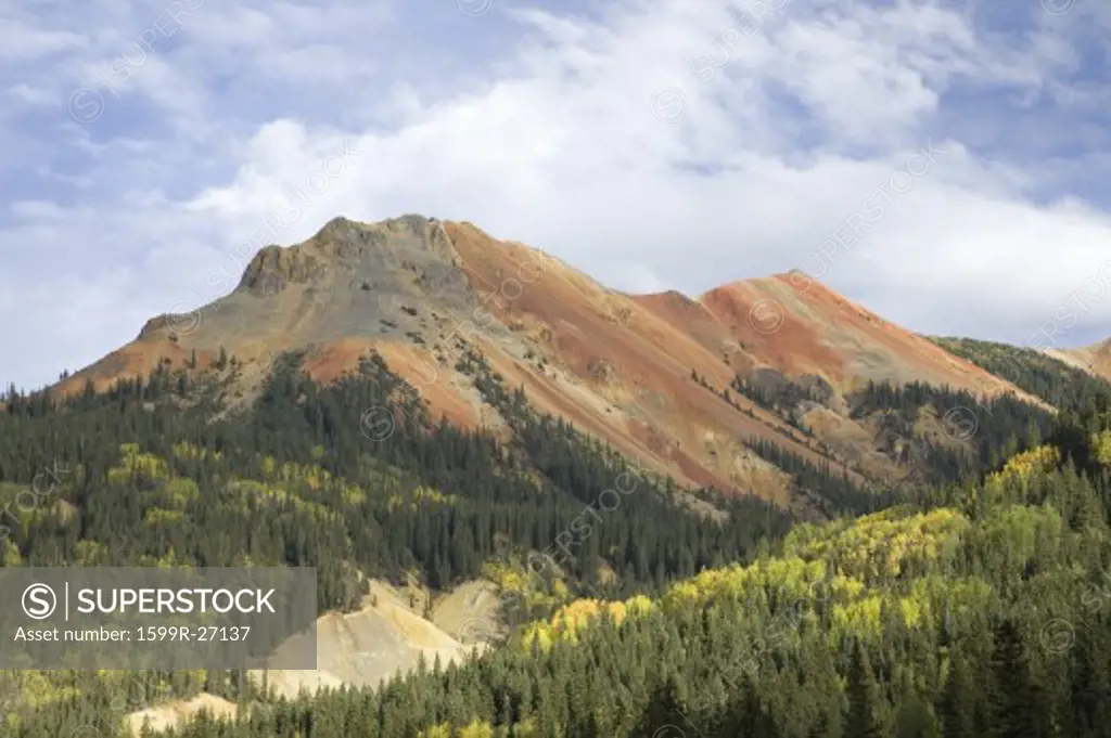 Red Mountain in autumn color off Route 550 south of Silverton Colorado