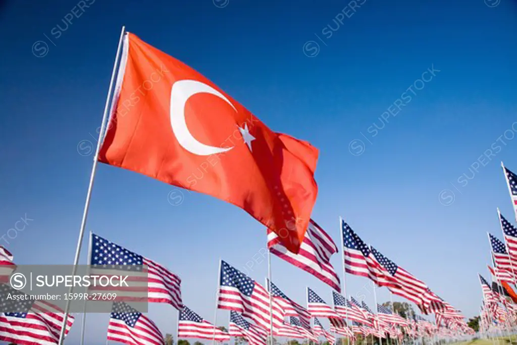Turkish flag among 3000 Flags, September 11, 2009, Malibu CA