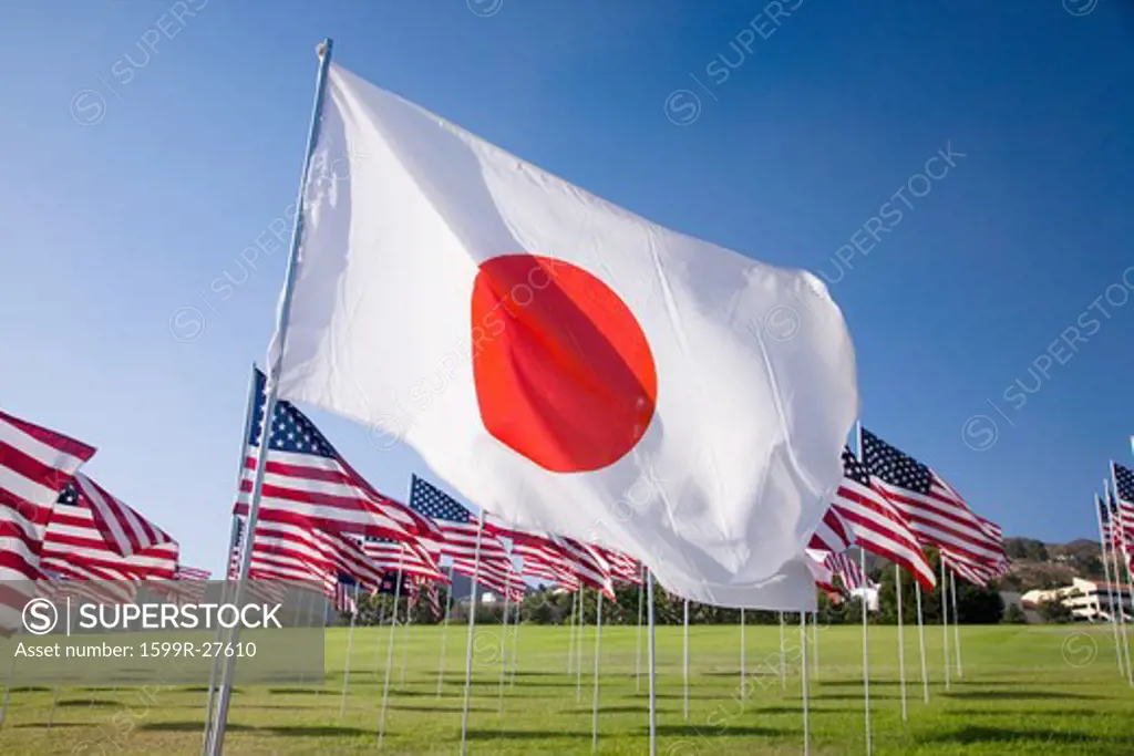 Japanese flag among 3000 Flags, September 11, 2009, Malibu CA
