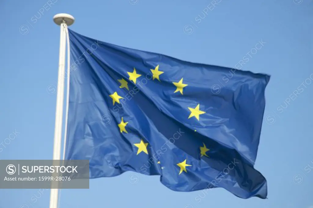 The flag of the European Union flying in France