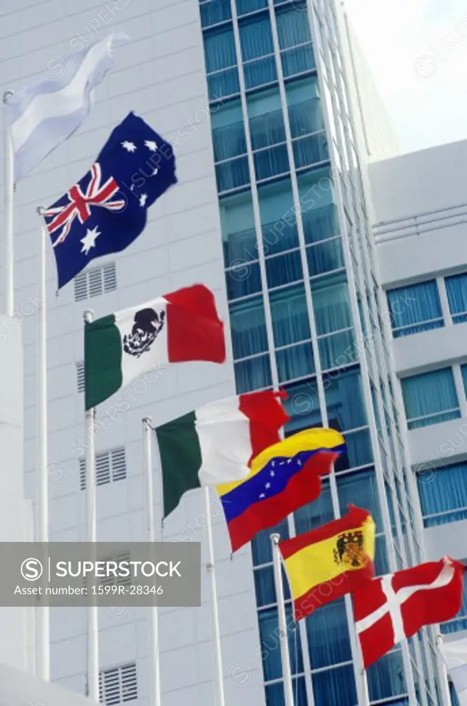 Flags of the World at the Fountain Bleu Hotel in Miami, FL