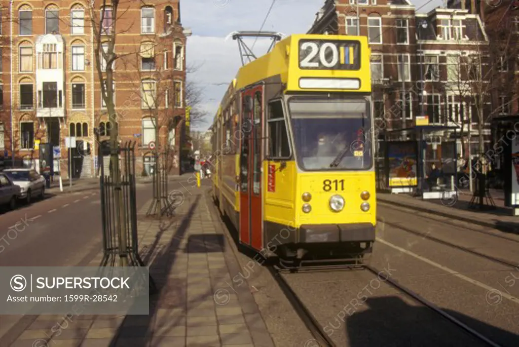 Tram in Amsterdam, Holland