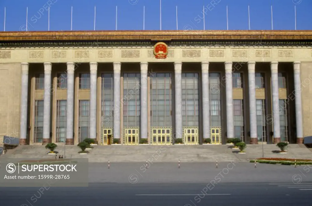 The Great Hall of the People at Tiananmen Square in Beijing in Hebei Province, People's Republic of China