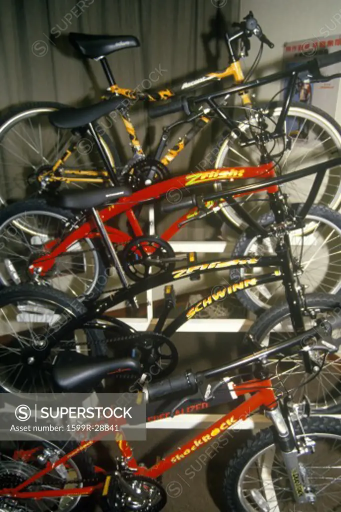 Factory bicycles at China Bicycle in Shenzhen in Guangdong Province, People's Republic of China