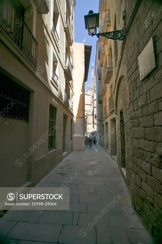 The Barcelona Barri Gotic area is also known as the Gothic Quarter, Spain