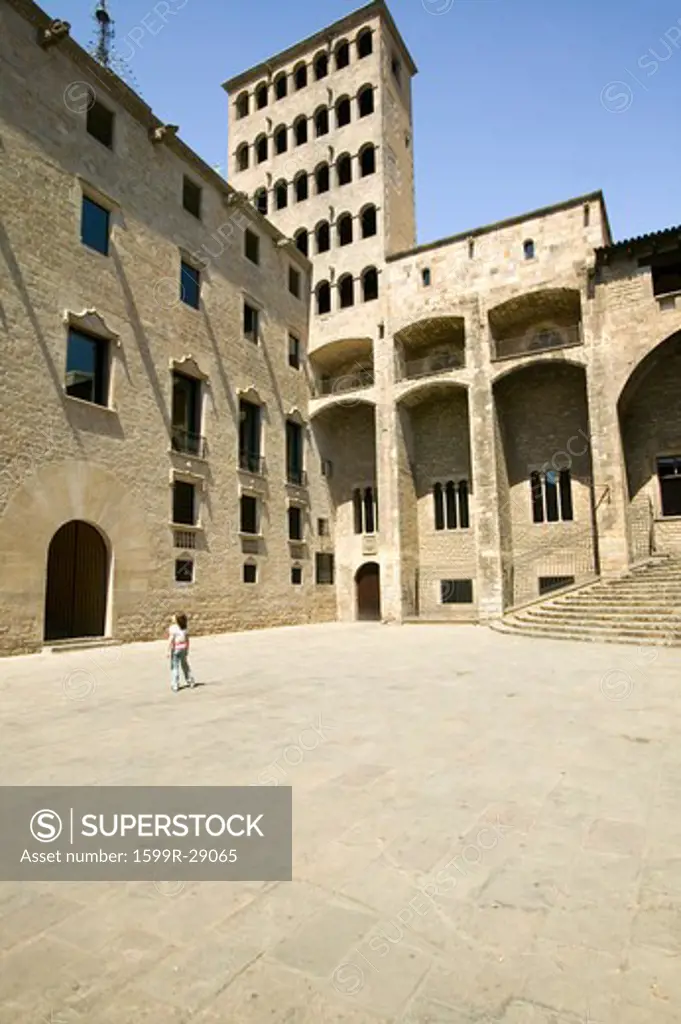 Courtyard of the Plaça del Rei, Barcelona Spain, the site where King Ferdinand and Queen Isabella first heard of Columbus' exploits in the new world