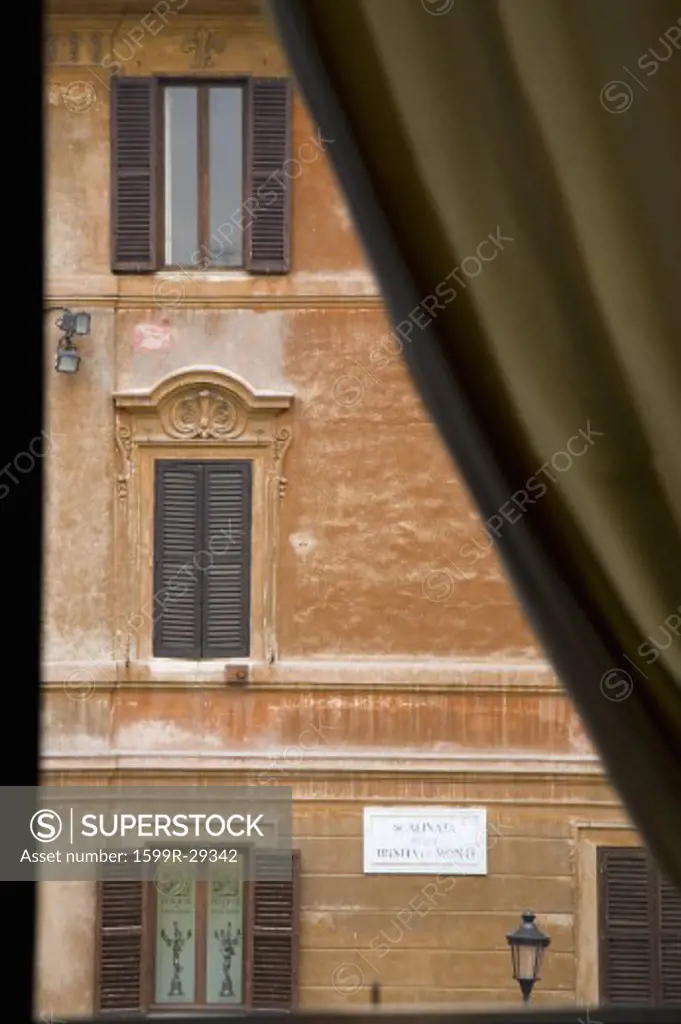 Windows seen from Keats-Shelley House, Rome, Europe, overlooking the Spanish Steps