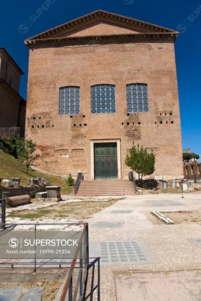 The Curia, early Roman Senate at the Forum, built AD 283 by Diocletius, Rome, Italy, Europe