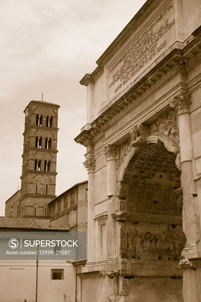 Triumphal Arches, Arch of Septimius Severus, Roman Forum, Rome, Italy, Europe