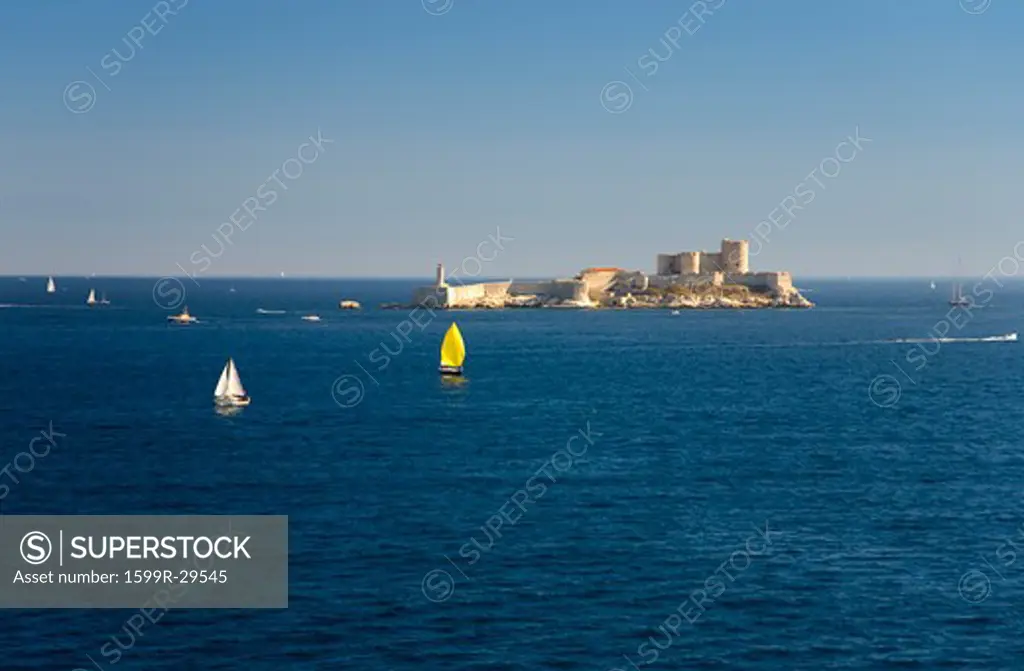 Chateau d'If in Marseille Bay, Marseille, Provence, France on the Mediterranean Sea