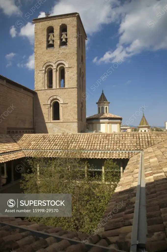 View of Solsona, Cataluna, Spain, from Museum of Solsona or Museu Diocesà i Comarcal containing Romanesque paintings and local archeological finds