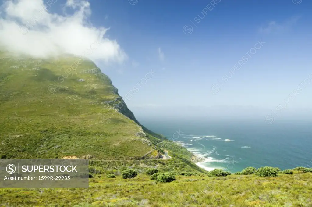 Cloud comes in at Cape Point, Cape of Good Hope, outside Cape Town, South Africa