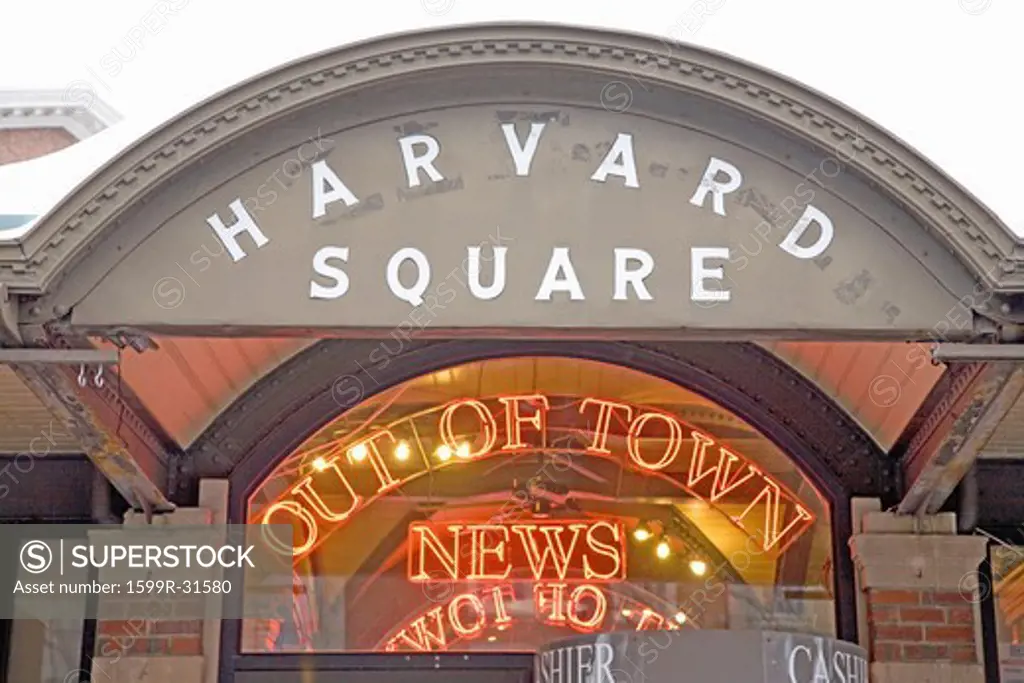 Harvard Square, 'Out of Town' Newstand, Cambridge, Boston, MA., New England, USA