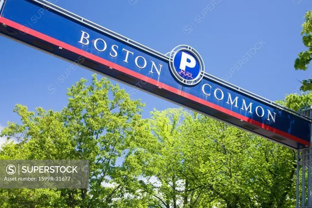 Boston Common' street sign, Boston, Ma., New England, USA