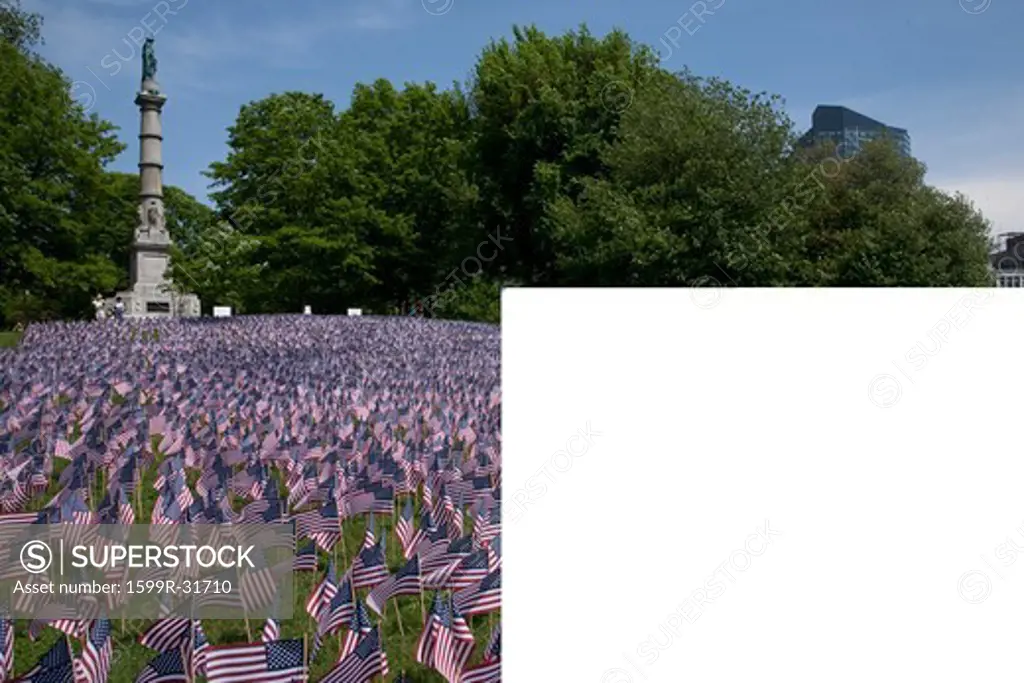 20,000 American Flags are displayed for every resident of Massachusetts who died in a war over the past 100 years, Boston Common, Boston, MA, Memorial Day, 2011