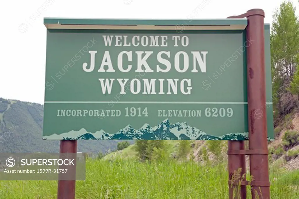 Welcome to Jackson Wyoming road sign
