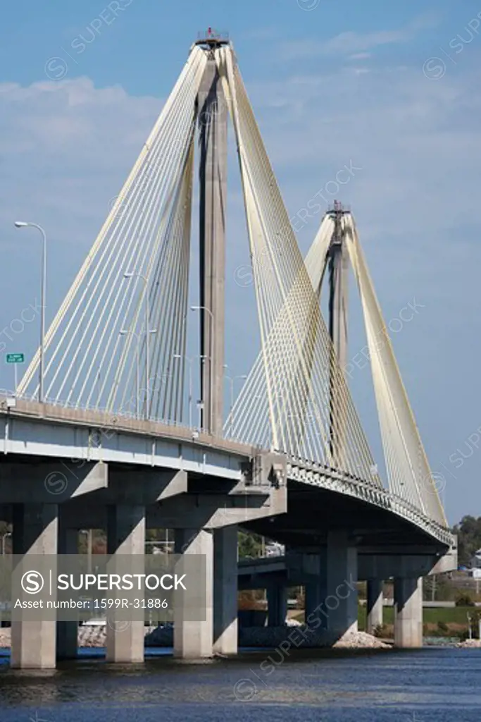 The Clark Bridge, also known as Cook Bridge, at Alton, Illinois, a Cable bridge carries U.S. Route 67 over the Mississippi River and was completed in 1994. It cost $85 million and was named after William Clark of Lewis and Clark, connects West, Alton, Il. To Missouri