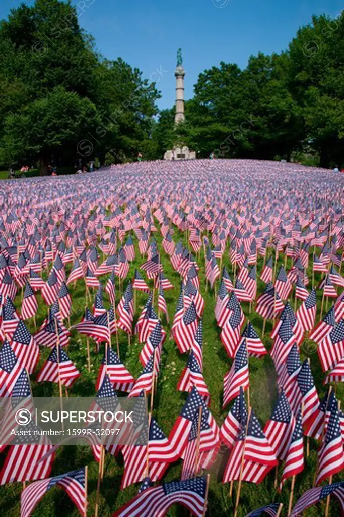 20,000 American Flags are displayed for every resident of Massachusetts who died in a war over the past 100 years, Boston Common, Boston, MA, Memorial Day, 2012