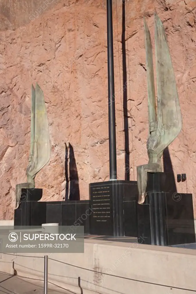Winged Figures of the Republic by Oskar J. W. Hansen, part of the monument of dedication on the Nevada side of the Hoover Dam (Boulder Dam) outside of Las Vegas, Nevada, Boulder City